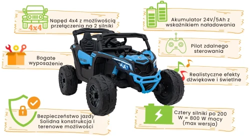 BUGGY ATV CAN-AM Maverick Niebieski -inofgrafika.webp