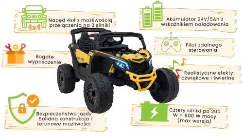 BUGGY ATV CAN-AM Maverick Żółty -inofgrafika.webp