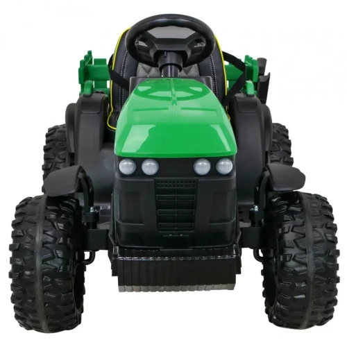Zielone auto na akumulator dla 5 latka Traktor Titanium z przyczepą.webp