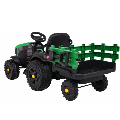 Zielone auto na pilot dla dziecka Traktor Titanium z przyczepą.webp