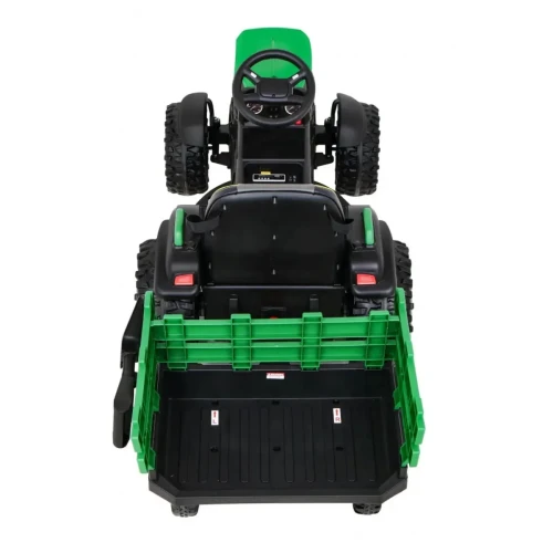 Zielony samochod dla dziecka na pilot Traktor Titanium z przyczepą.webp