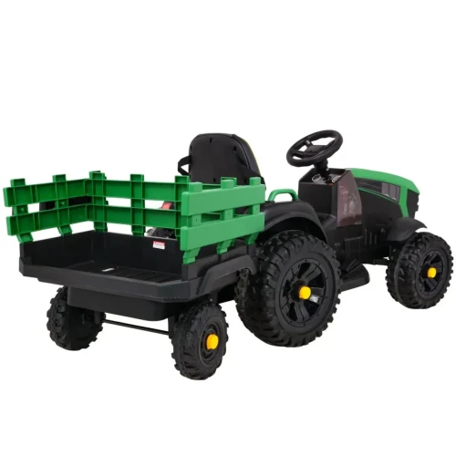 Zielony samochód dla dzieci elektryczny  Traktor Titanium z przyczepą.webp
