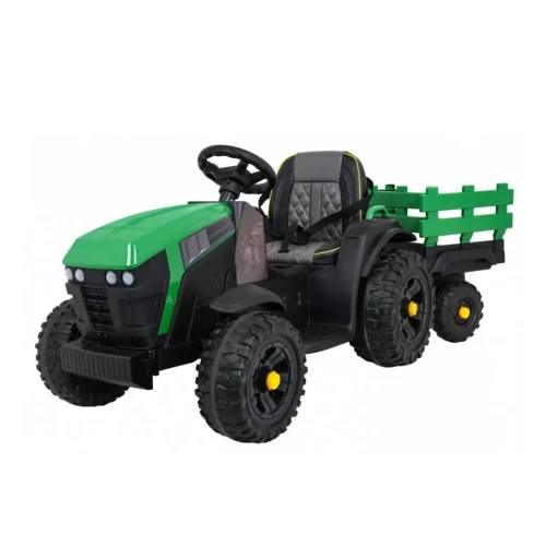 Zielony samochód elektryczny dla dzieci Traktor Titanium z przyczepą.webp