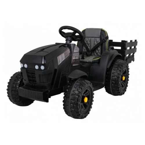 Czarny auto dla dzieci elektryczne traktor Titanium z przyczepką.webp