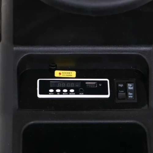 Czarny samochód elektryczny dla dzieci traktor Titanium z przyczepką.webp