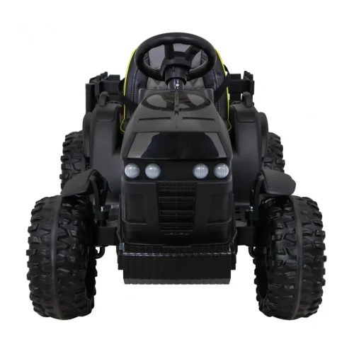 Czarny samochód elektryczny dla dziecka traktor Titanium z przyczepką.webp