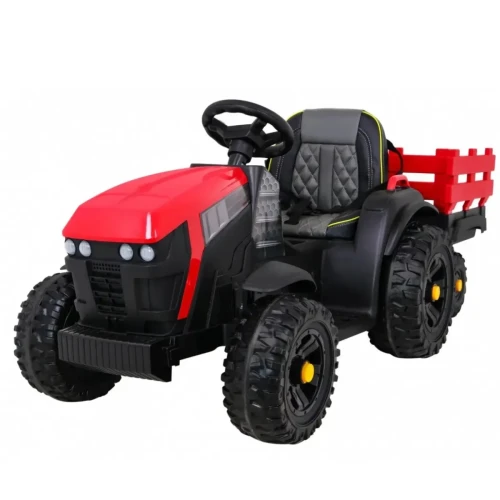 Czerwone autko akumulatorowe dla dzieci traktor Titanium z przyczepą.webp