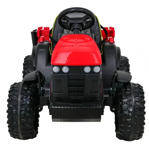 Czerwone auto na akumulator dla 5 latka traktor Titanium z przyczepą.webp