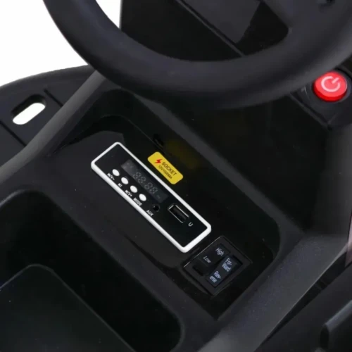 Czerwony samochód elektryczny dla dziecka traktor Titanium z przyczepą.webp