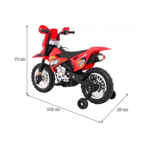 Czerwony motor elektryczny dla dzieci Motorek Cross.webp