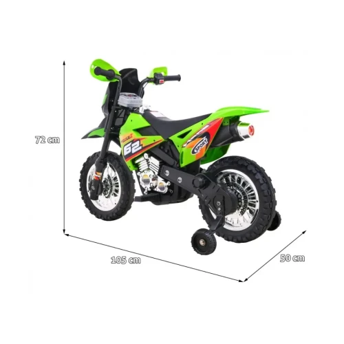 Zielone auto dla dzieci elektryczne  Motorek Cross.webp