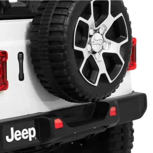Biały samochod dla dziecka na pilot Jeep Wrangler Rubicon.webp