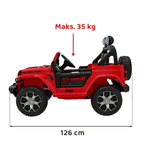Czerwone autko na akumulator dla dzieci Jeep Wrangler Rubicon.webp