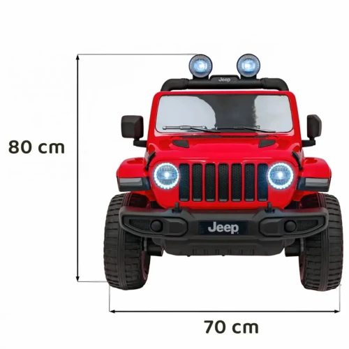 Czerwone auto elektryczne dla dzieci Jeep Wrangler Rubicon.webp