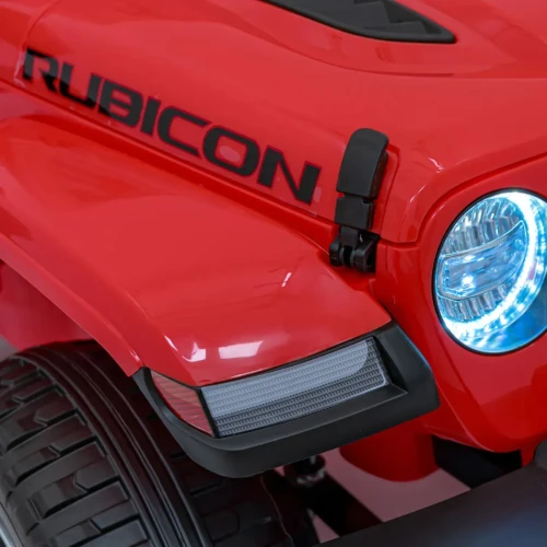 Czerwony samochodzik elektryczny dla dzieci Jeep Wrangler Rubicon.webp