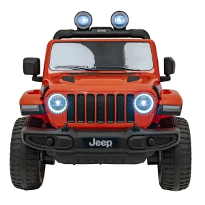 Pomarańczowe autko na akumulator dla dzieci Jeep Wrangler Rubicon.webp
