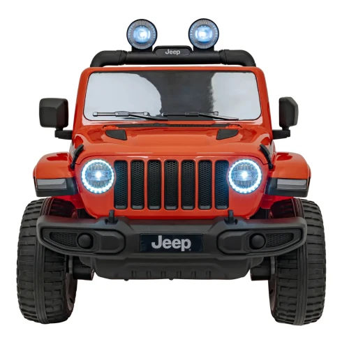 Pomarańczowe autko na akumulator dla dzieci Jeep Wrangler Rubicon.webp