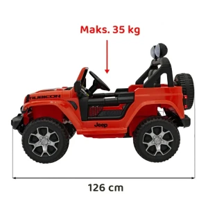 Pomarańczowe auto na akumulator dla 5 latka Jeep Wrangler Rubicon.webp