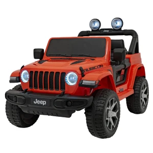 Jeep Wrangler Rubicon na akumulator dla dzieci Pomarańczowy + Pilot + Radio MP3 LED + Koła EVA