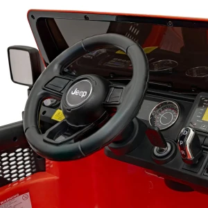 Pomarańczowy samochod dla dziecka na pilot Jeep Wrangler Rubicon.webp