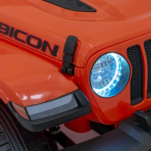 Pomarańczowy samochód elektryczny dla dzieci Jeep Wrangler Rubicon.webp