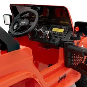 Pomarańczowy samochód na akumulator dla dzieci Jeep Wrangler Rubicon.webp