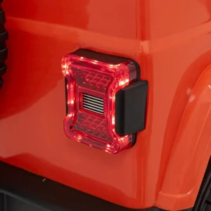 Pomarańczowy samochód na akumulator dwuosobowy Jeep Wrangler Rubicon.webp