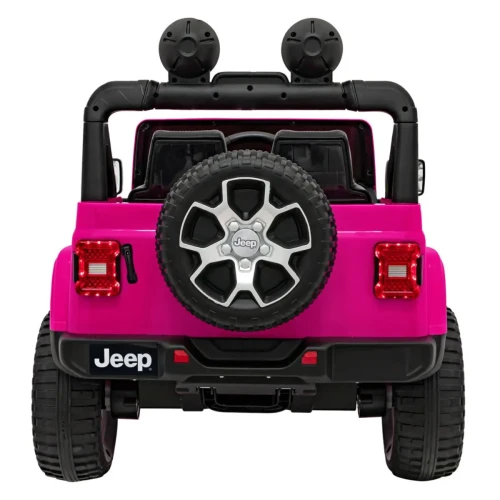 Różowy Jeep dla dzieci na akumulator czerwony Jeep Wrangler Rubicon.webp