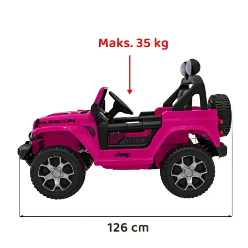 Różowy samochód na akumulator dwuosobowy Jeep Wrangler Rubicon.webp