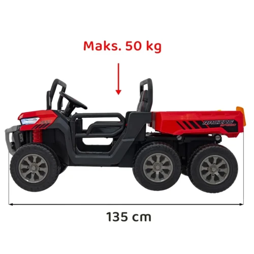 Czerwony samochód na akumulator dwuosobowy Farmer Truck Speed 900.webp