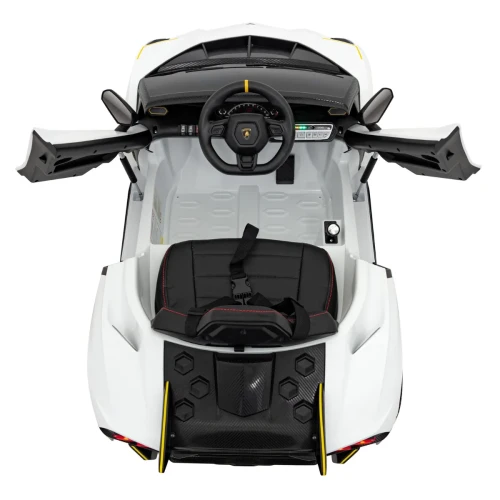 Biały samochód na akumulator dla dzieci Lamborghini Invencible.webp