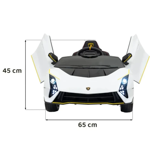 Biały samochód na akumulator dwuosobowy Lamborghini Invencible.webp