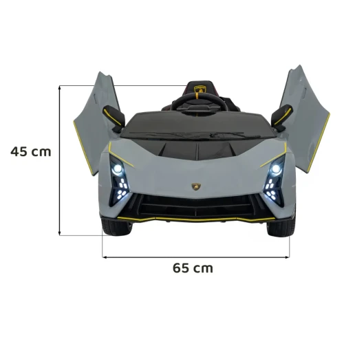 Szary samochód na akumulator dwuosobowy Lamborghini Invencible.webp