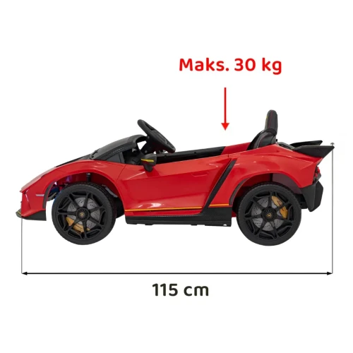 Czerwony samochód na akumulator dla dzieci Lamborghini Invencible.webp