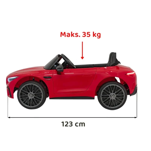 Czerwony samochód na akumulator dla dziecimercedes Benz AMG SL63.webp