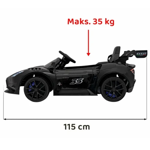Czarny samochodzik dla dziecka na akumulator  Maserati MC20 GT2.webp