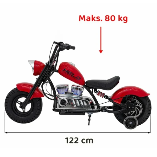 Czerwony samochód na akumulator dla dzieci Pojazd MotorekChopperWarrior.webp