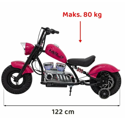 Różowy samochód na akumulator dla dzieci Pojazd MotorekChopper Warrior.webp
