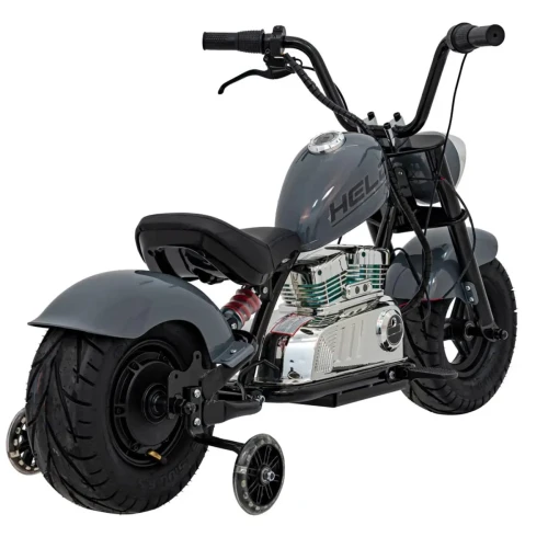 Szare auto elektryczne dla dzieci Pojazd Motorek Chopper Warrior.webp