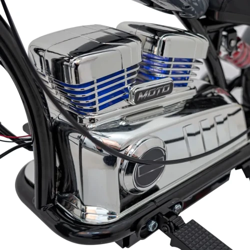 Szary pojazd dla dziecka Motorek Chopper Warrior.webp