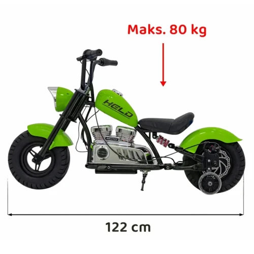 Zielony samochód na akumulator dla dzieci Pojazd MotorekChopper Warrior.webp
