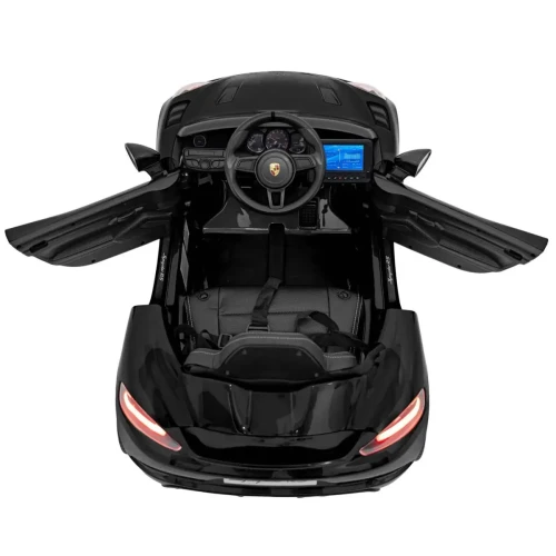 Czarne elektryczne auto dla dzieci  Porsche Spyder RS 718.webp