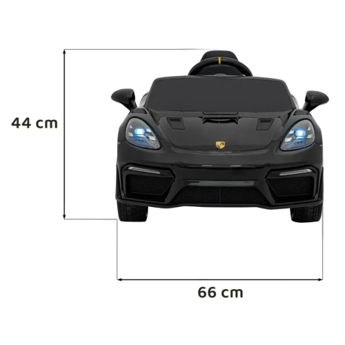 Czarny samochód na akumulator jednoosobowy Porsche Spyder RS 718.webp