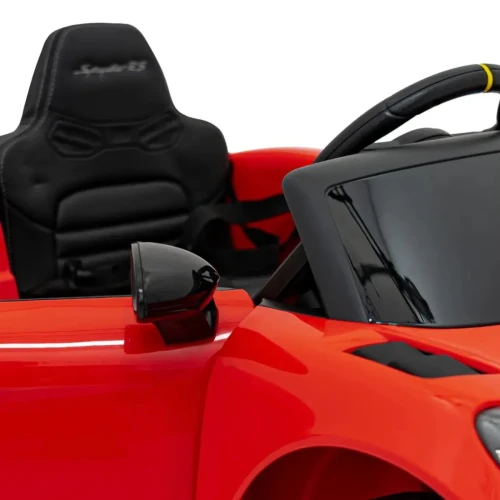 Czerwony samochód akumulatorowy dla dzieci Porsche Spyder RS 718.webp