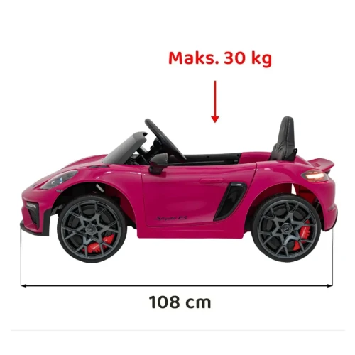 Różowy samochód na akumulator dla dzieci Porsche Spyder RS 718.webp