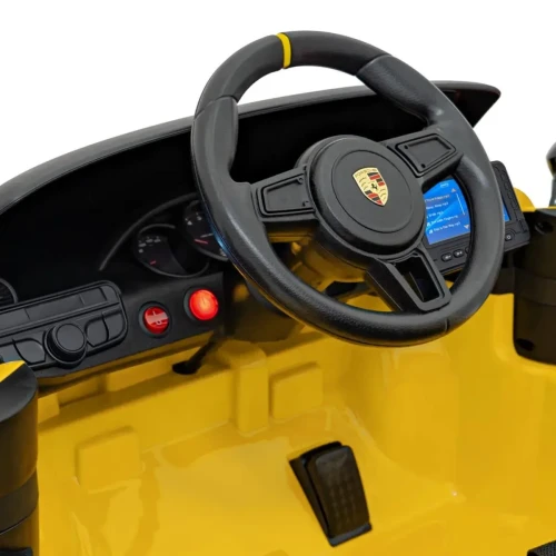 Żółty elektryczny samochód dla dzieci Porsche Spyder RS 718.webp