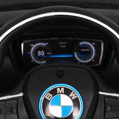 Czarny samochodzik elektryczny dla dzieci BMW I8 Lift.webp