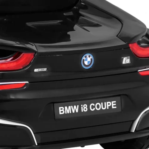 Czarny samochód elektryczny dla dzieci BMW I8 Lift.webp