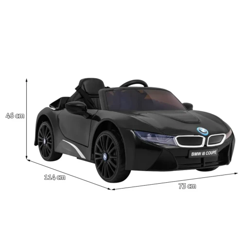 Czarny samochód na akumulator dla 5 latka BMW I8 Lift.webp