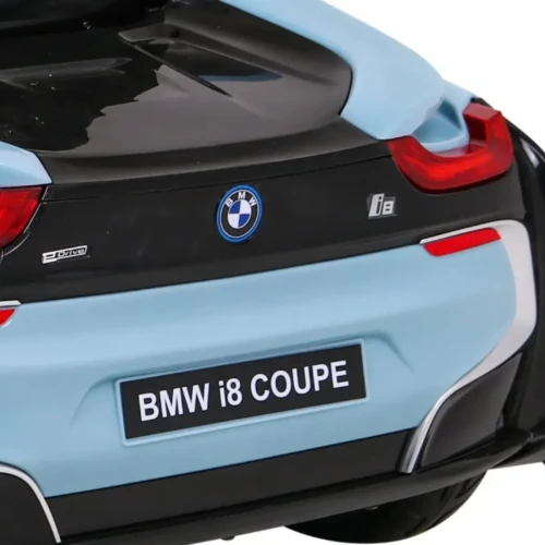 Niebieski samochodzik dla dziecka na akumulator  BMW I8 Lift.webp